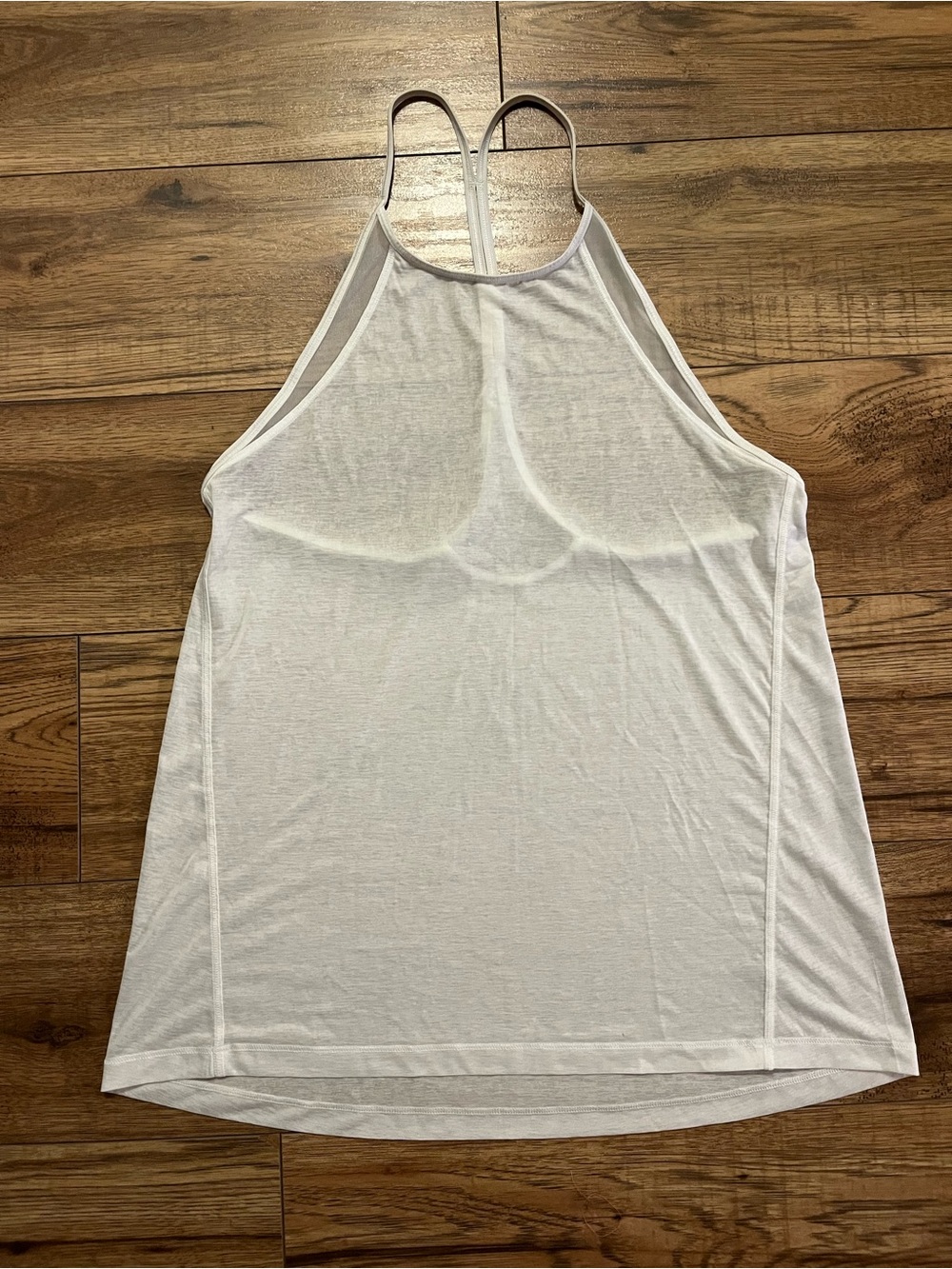 Lululemon High Neck Halter Tank Top Mesh Detail White Size 6